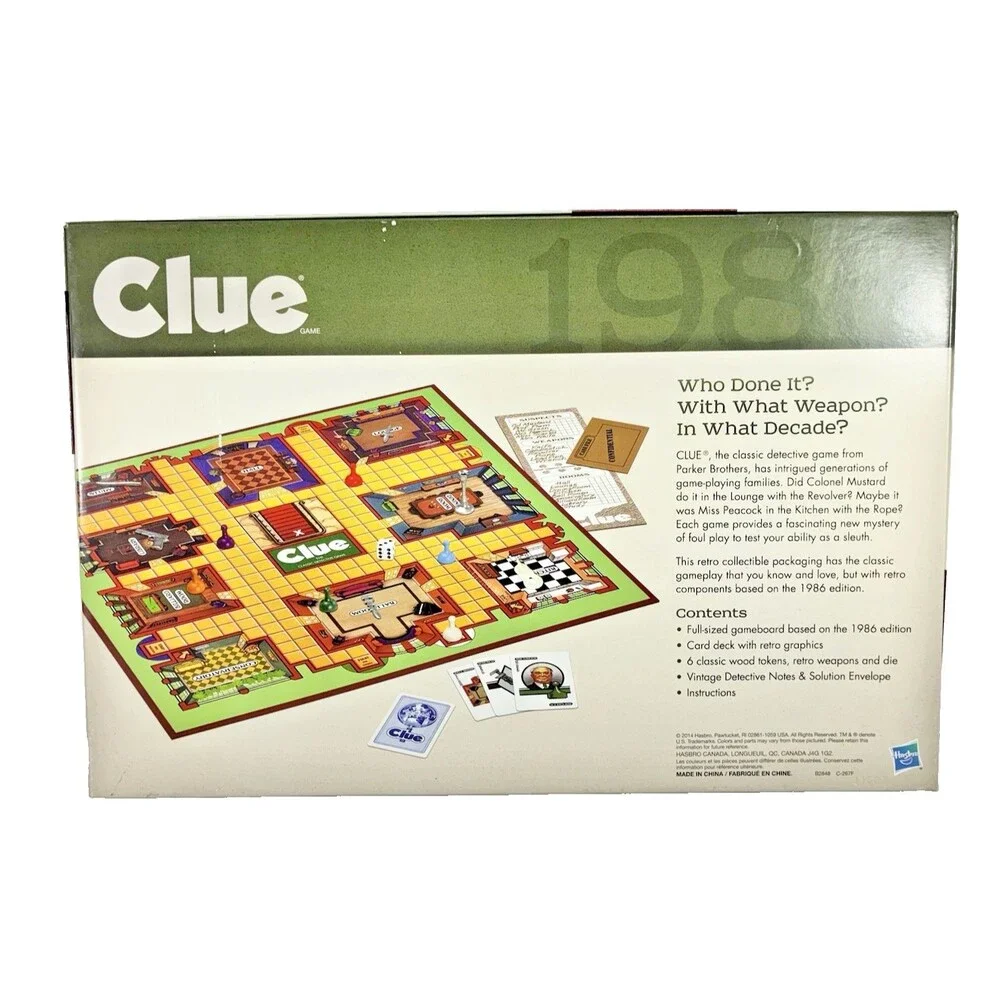 Hasbro CLUE Classic Detective Game Retro Series 1986 Edition Board Game Complete - Picture 2 of 13
